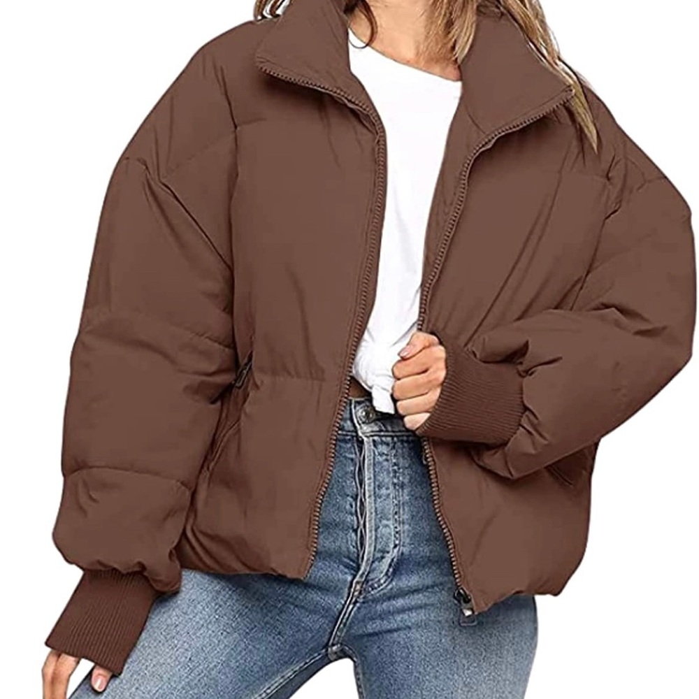 Puffer jacket coffee color